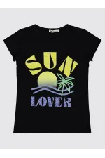 Girls' T-Shirt 10-13 Years Old Black - Pack