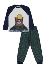 Erkek Çocuk Pijama Takımı 6-9 Yaş Lacivert - Paket