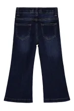 Girls' Denim Trousers, Ages 2-5, Dark Blue - Pack