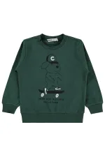 Erkek Çocuk Sweatshirt Km 2-5 Yaş Çam Yeşili - Paket