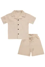 Erkek Çocuk Takım 2-5 Yaş Bej - Paket