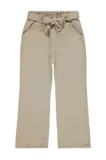 Girls' Trousers, Ages 10-13, Light Brown - Pack