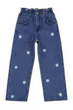 Girls' Denim Trousers, Ages 6-9, Blue - Pack