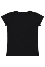 T-shirt noir pour fille Km 10-13 ans - Emballage