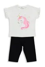 Kız Çocuk Takım 2-5 Yaş Ekru - Paket