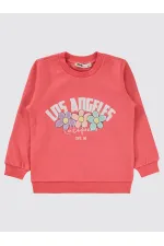 Kız Çocuk Sweatshirt 2-5 Yaş Günbatımı Mercanı - Paket