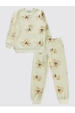 Kız Çocuk Pijama Takımı 10-13 Yaş Tebeşir - Paket