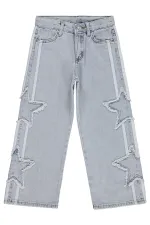 Kız Çocuk Pantolon Kot 6-9 Yaş Buz Mavi - Paket