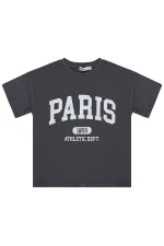 Girls' T-shirt, Ages 6-9, Anthracite - Pack Girls' T-shirt, Ages 6-9, Anthracite - Pack