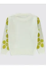 Kız Çocuk Kazak 2-5 Yaş Ekru-Yeşil - Paket