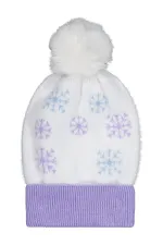 Kız Çocuk Atkı Bere Eldiven Setleri 2-5 Yaş Beyaz-Lila - Paket