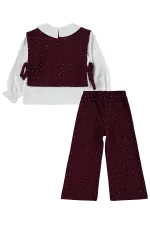 Ensemble d'équipe pour filles de 2 à 5 ans, bordeaux - Emballage