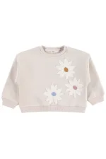 Kız Çocuk Sweatshirt 2-5 Yaş Taş Rengi - Paket