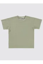 Lot de T-shirts kaki pour garçons de 6 à 9 ans