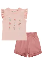 Kız Çocuk Takım 2-5 Yaş Somon-Açık Kiremit - Paket