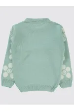 Pull pour fille de 6 à 9 ans, vert amande - Emballage