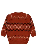 Bebek Kazak 0-24 Ay Koyu Kiremit - Paket