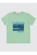 Lot de t-shirts pour garçons de 6 à 9 ans, vert d'eau