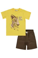 Erkek Çocuk Takım 2-5 Yaş Sarı-Kahve - Paket