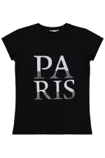 Girls' T-Shirt Km 10-13 Years Black - Package