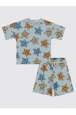 Erkek Çocuk Pijama Takımı 2-5 Yaş Buz Mavi - Paket