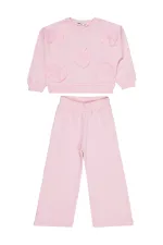 Kız Çocuk Eşofman Takımı 2-5 Yaş Pudra - Paket