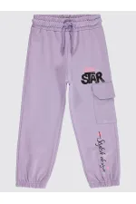 Kız Çocuk Eşofman Altı 2-5 Yaş Dijital Lavanta - Paket