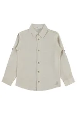 T-shirt garçon, 6-9 ans, beige - Lot