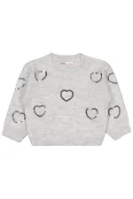 Pull pour fille, 2-5 ans, gris chiné - Emballage