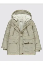 Kız Çocuk Mont 6-9 Yaş Ekru - Paket