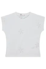T-shirt fille, 2-5 ans, blanc cassé - Emballage