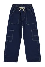 Pantalon en jean pour garçon, 6-9 ans, bleu foncé - Lot