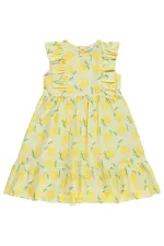 Kız Çocuk Jile ve Elbise 6-9 Yaş Sarı - Paket