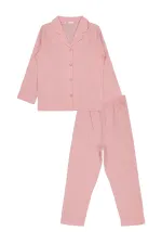 Kız Çocuk Pijama Takımı 6-9 Yaş Pudra - Paket