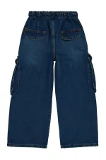 Kız Çocuk Pantolon 6-9 Yaş Koyu Mavi - Paket