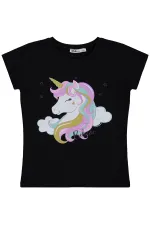 Lot de T-shirts noirs pour filles (6-9 ans)