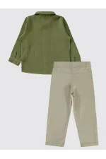 Costume garçon 2-5 ans kaki - Emballage