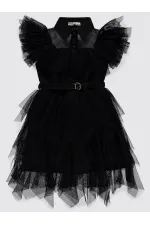 Girl's Vest and Dress 6-13 Years Black - Package