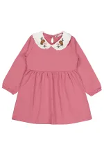 Kız Çocuk Jile ve Elbise 6-9 Yaş Gül Kurusu - Paket