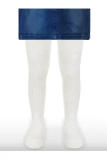 Collants pour filles de 2 à 9 ans, écru - Paquet