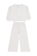 Kız Çocuk Eşofman Takımı 2-5 Yaş Ekru - Paket