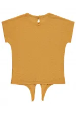 T-shirt fille, 10-13 ans, moutarde - Lot