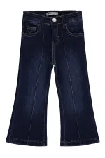 Girls' Denim Trousers, Ages 2-5, Dark Blue - Pack