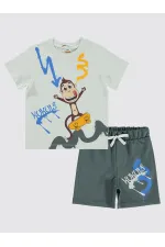 Erkek Çocuk Takım 2-5 Yaş Açık Gri - Paket