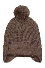 Bebek Atkı Bere Eldiven Setleri 0-24 Ay Kahverengi - Paket