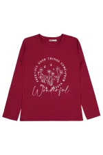 Sweat-shirt fille Km 10-13 ans Rouge bordeaux - Emballage