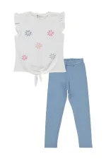 Kız Çocuk Takım 6-9 Yaş Kırık Beyaz-Açık İndigo - Paket