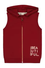 Kız Çocuk Yelek 2-5 Yaş Koyu Bordo - Paket