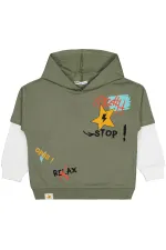 Erkek Çocuk Sweatshirt 6-9 Yaş Haki - Paket