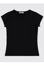 Kız Çocuk Tişört Km 6-9 Yaş Siyah - Paket